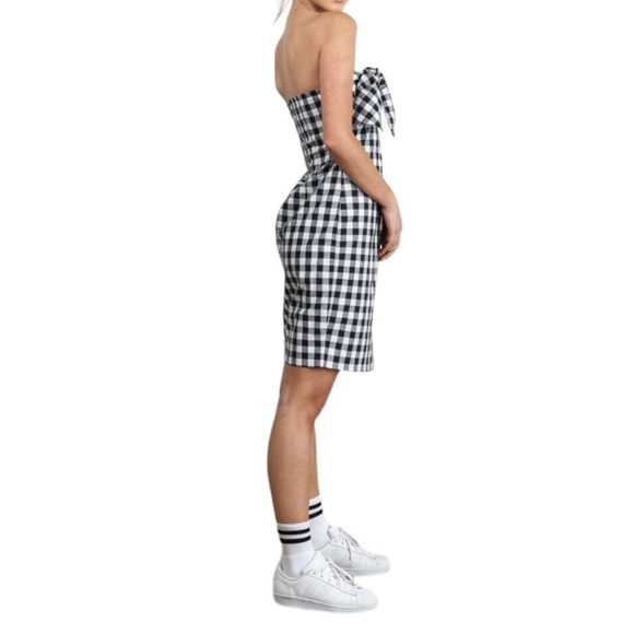 Women's Strapless Tie Front Fitted Dress Sexy & Super Cute Checkered Dress
New - Picture 3 of 6